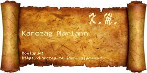 Karczag Mariann névjegykártya