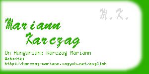 mariann karczag business card